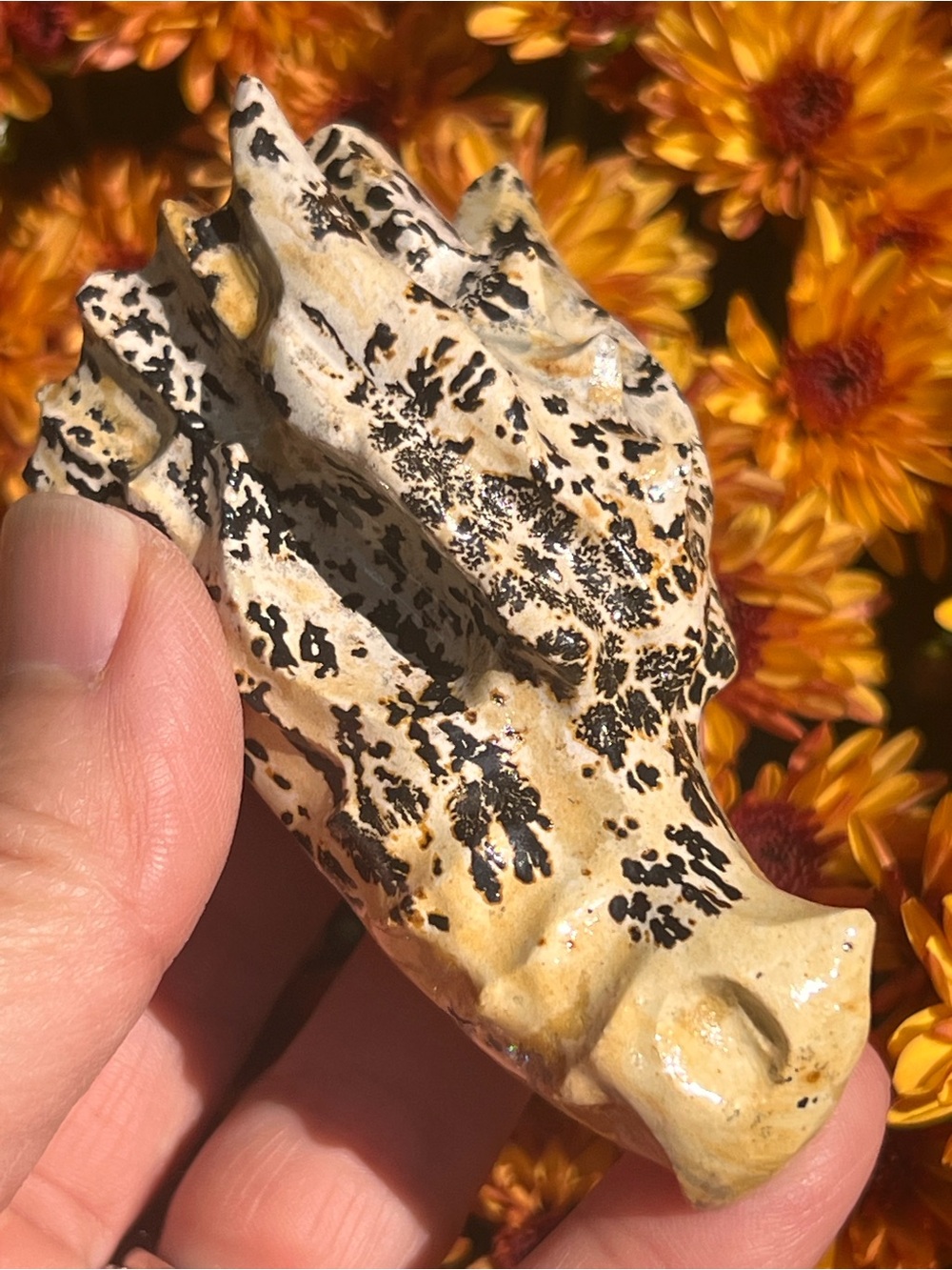 Picture (1) Jasper dragon head carving | Crystal